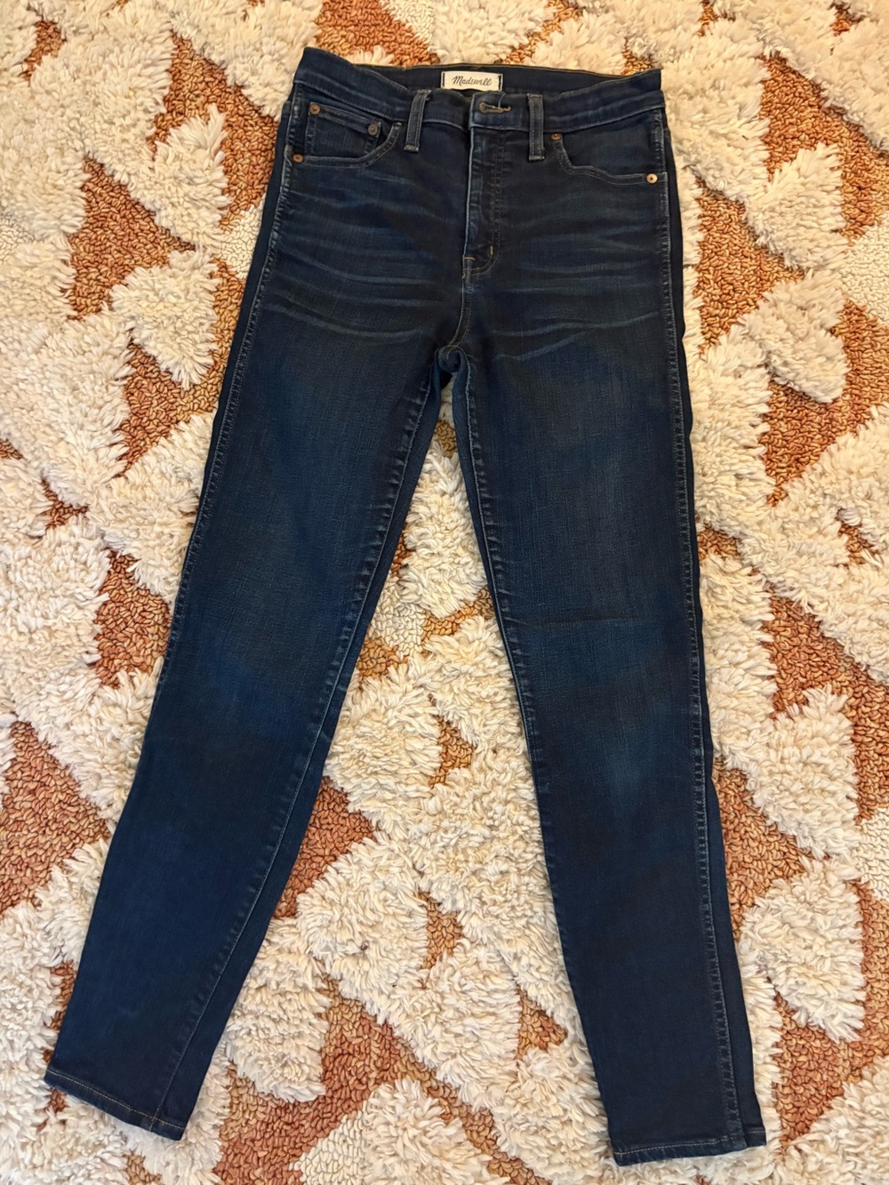 Madewell 10 inch High Riser Skinny Jeans - Dark Blue size 28